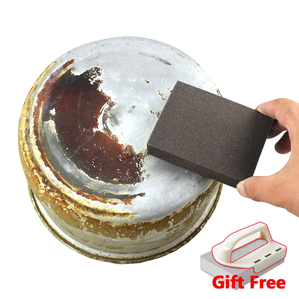 6pcs Sponge Block Abrasive Pad For Furniture Wall Floor Grinding Kitchen Cleaning Tool