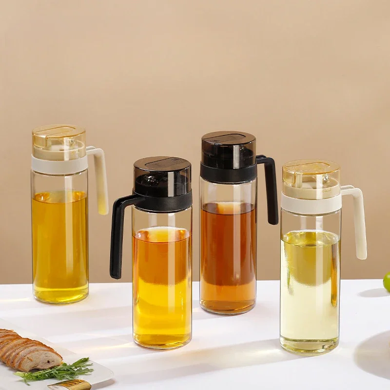 

600ml Glass Oil Spray Bottle Kitchen Household Leak-Proof Household Oil Bottle Pot Large Capacity Soy Sauce Sesame Oil Bottle