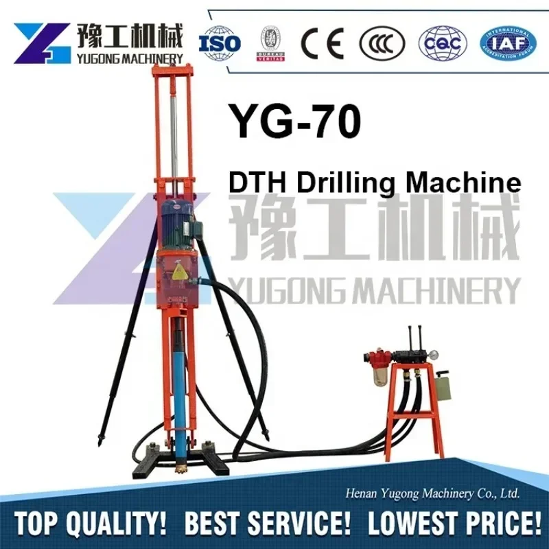 

DTH Rock Drilling Rig Mining Blasting Rock 76mm Hole Slop Portable Mountain Protection Drilling Rig Machine for Sale