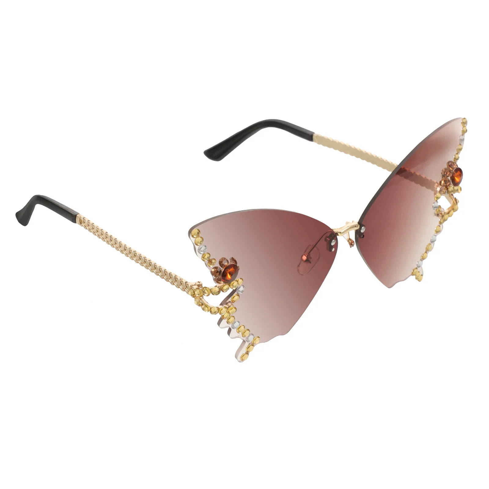 

Butterfly Rimless Sunglasses for Women Creative Vintage Eyewear Party Photo Prop Fun Glasses Fashion Accessories