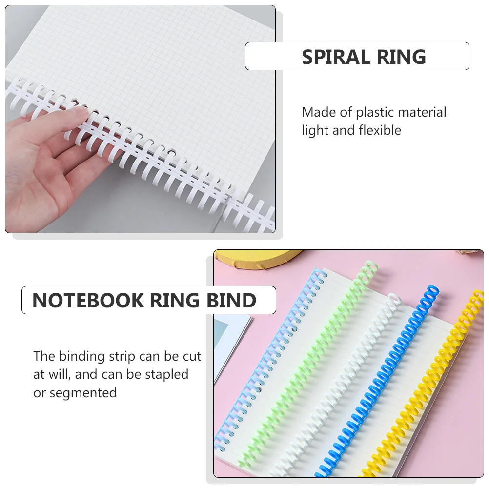 

10Pcs Plastic Spiral Binding Coils 30 Holes Compatible with A4 B5 Notebook DIY Loose Leaf Notebook Circles Office Supplies Clips
