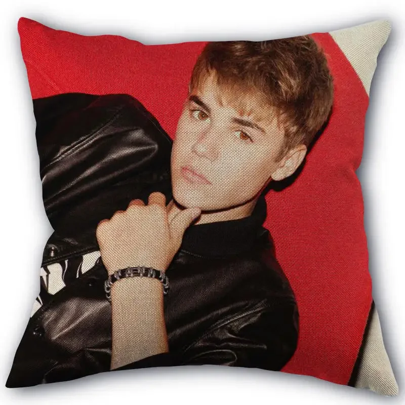 45X45cm Pillow Cover Justin Bieber Square Zipper Cotton Linen Pillow Cases Bedroom Home Decorative Pillowcase 0331