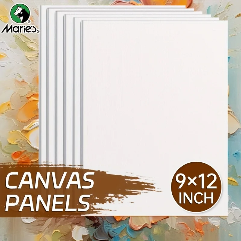 2/4/6pcs Marie's 9x12in Canvas Panels,Blank Flat for Acrylic,Marker,Oil, Watercolor,Pouring Painting,Tempera for Artist,Adults