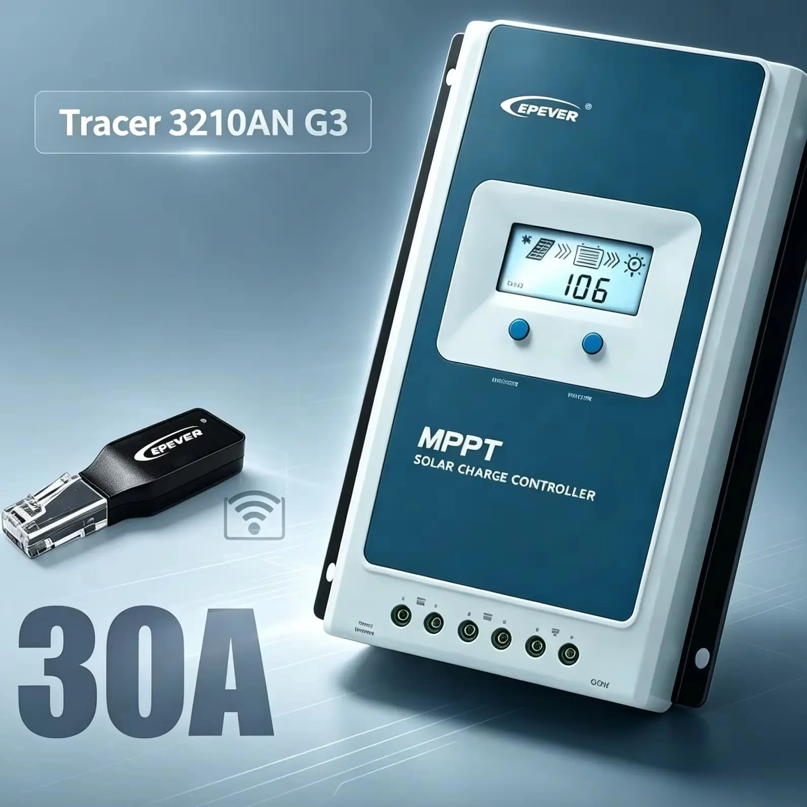 30A MPPT Solar Panel Charge Controller Auto Voltage Regulator for 12V 24V Off-Grid Home Solar Power System No-Battery Mode