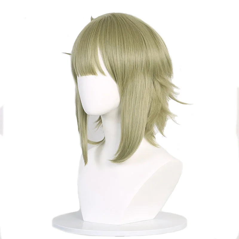 L-email wig Synthetic Hair Anime Elan Ceres Cosplay Wig 35cm Short Green Elan Ceres Cosplay Wigs Heat Resistant Men Wig