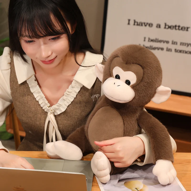 Cute 3 Color Gorilla Plush Toy Soft Cartoon Stuffed Animals Monkey Orangutan Plushies Dolls for Kids Birthday Gifts Home Decor