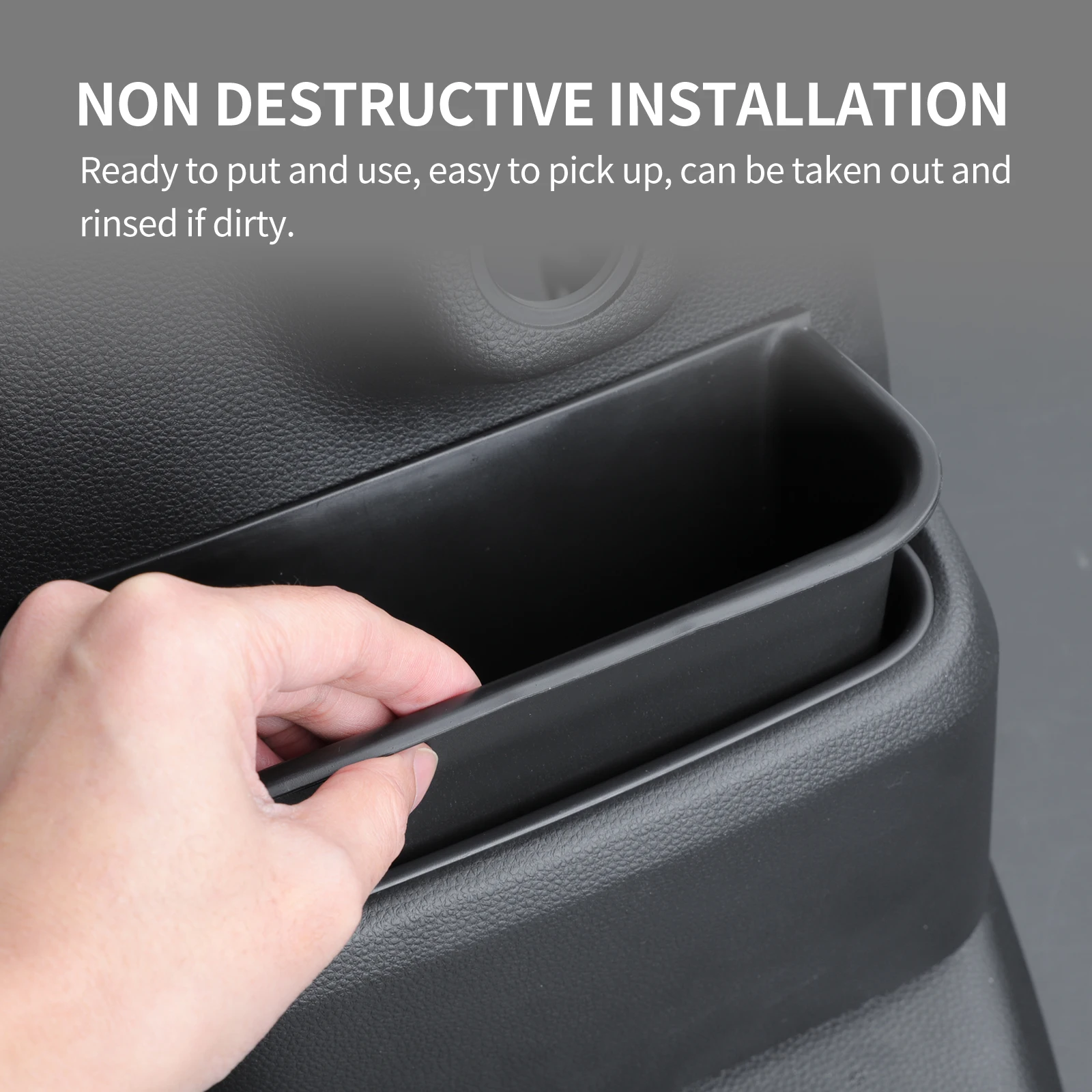 for Honda N-BOX JF5 JF6 Car Center Console Storage Box Tray TPE Organizer Interior Accessories Tidying Black