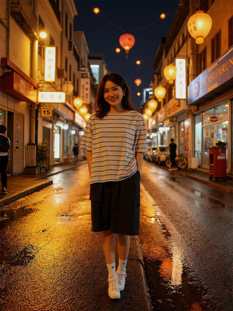 Pantaloncini per coppie a gamba larga Abbigliamento da spiaggia oversize in cotone e lino da donna Traspirante Leggero Comodo Patchwork per le vacanze Estate Carino