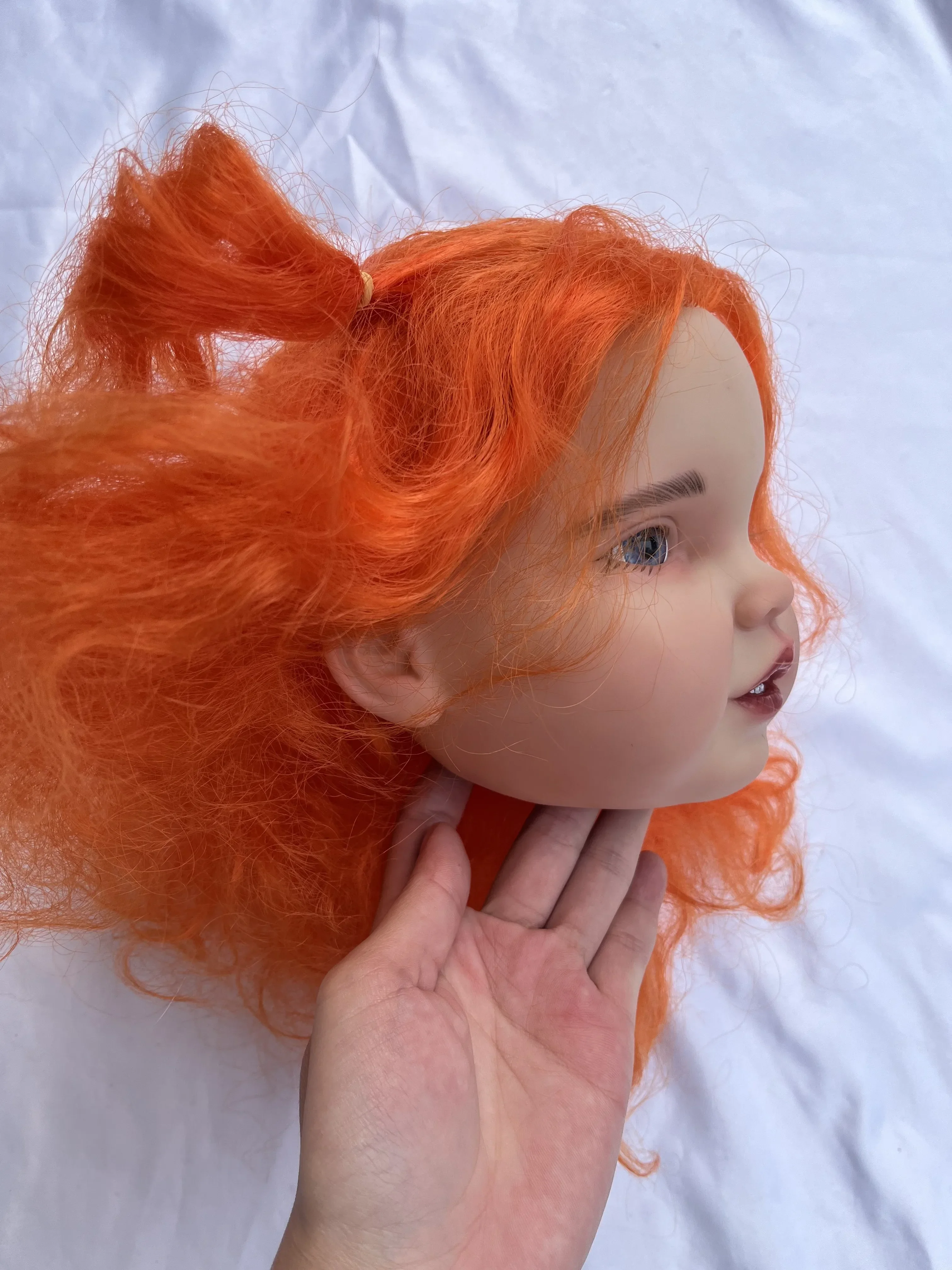 EGO Personalizowana Kolekcjonerska Lalka Reborn 29 cali Shanti z Ręcznie Wszytymi Pomarańczowymi Włosami, Zestaw do Samodzielnego Wykonania, Prawdziwe Zdjęcia