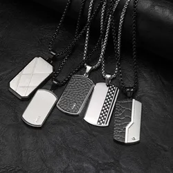 Stylish Dogtags Necklace for Men Boy,Waterproof Stainless Steel Pendant Necklaces,Birthday Anniversary Jewelry Gift