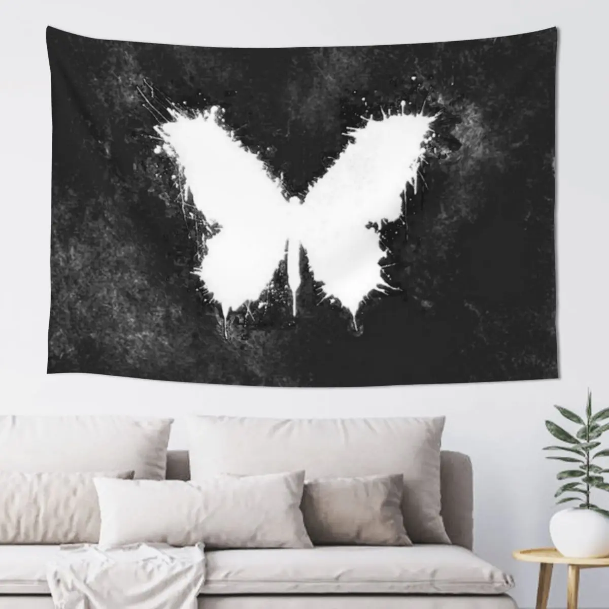 

White butterfly Tapestry Cute Decor Japanese Room Decor Kawaii Room Decor Tapestry