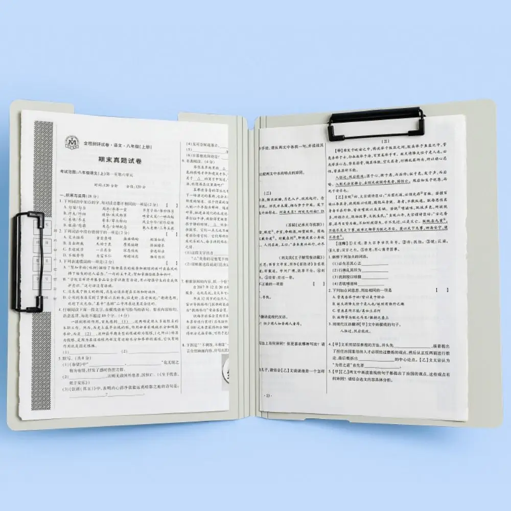 INS Floral A4 File Folder Multifunctional With Double Clips Multifunction Drawing Writing Pad Test Paper Clip Students