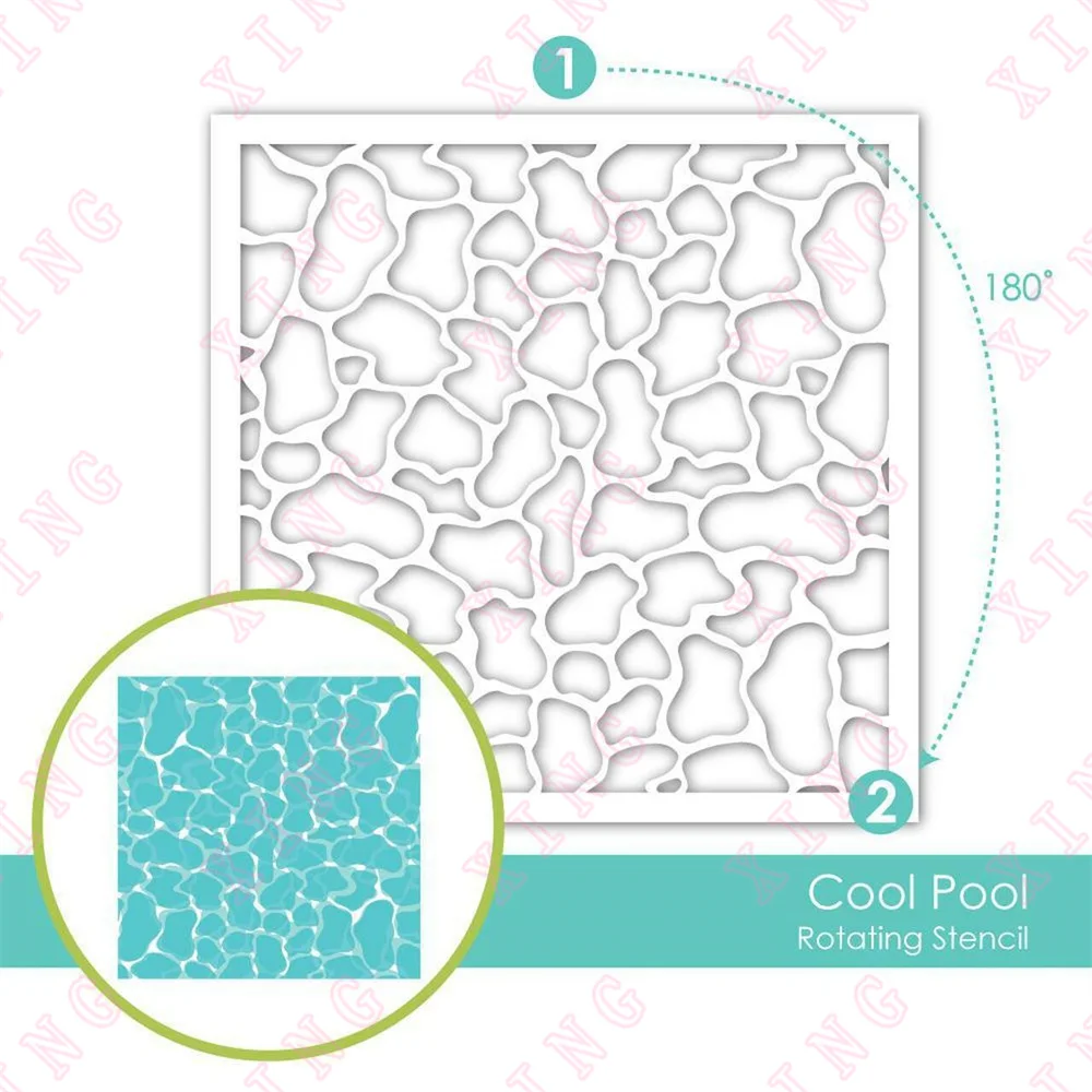 2022 Cool Pool Rotating Stencil Diy layering Scrapbook Decoration Stencils Embossing Template Diy Gift Card Handmade Craft Molds
