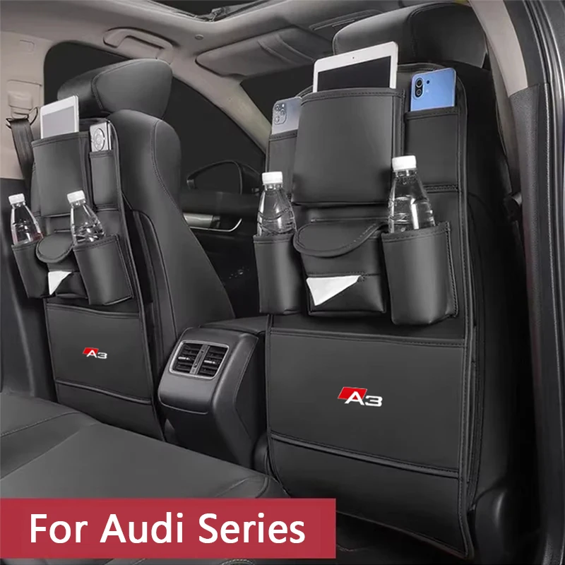 Car Seat Anti Kick Pad For Audi A3 A3 Sportback 8P 8V 8Y Leather Seat Back Organizer Anti Kick Pad Anti Scratch Protector Pad