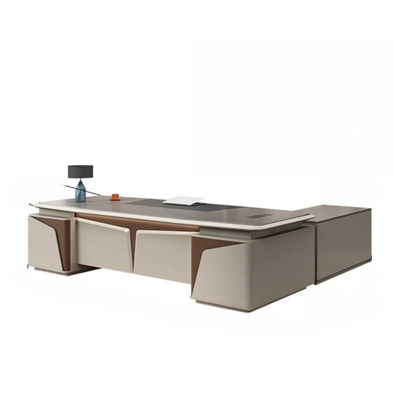 

Простой современный легкий роскошный стол начальника, элитная атмосфера, президентский стол, стол для менеджера, офисный стол и стул