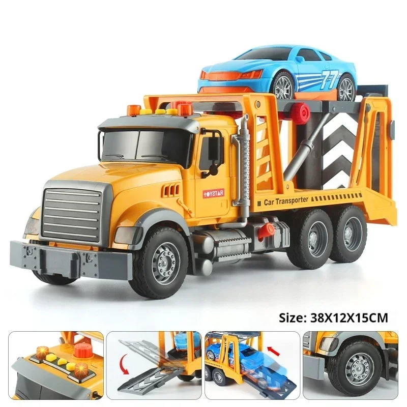 Engineering car series:oversized inertial flat rescue truck transport car model,toys for kids 2 to 4 years old funny gift kawaii