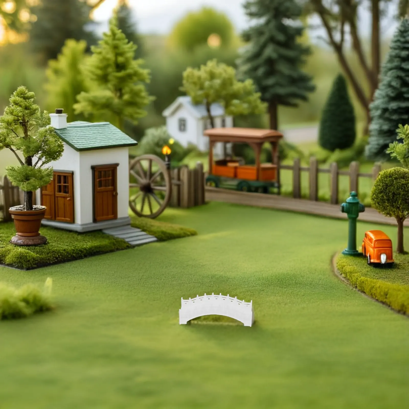 Miniature Arch Bridge 1:100 Scale Micro Landscape DIY Fairy Garden Sand Table Bonsai Terrarium Decoration Plastic Bridge