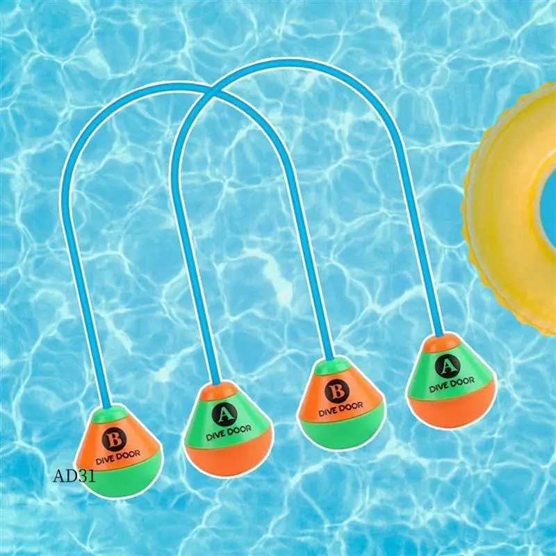 

New-2Pcs/Set Through Door Diving Ring Funny Swimming Game Aids Dive Door Reusable Dive Swim Through Door Adults Kids Pool