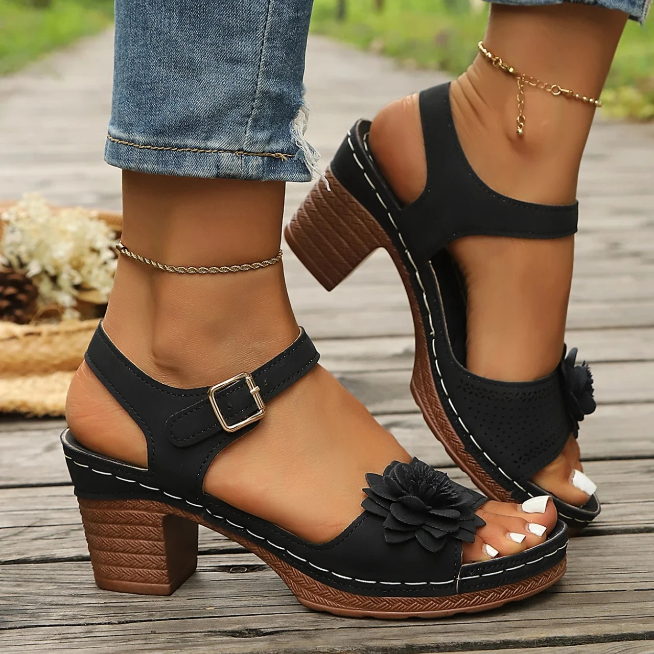 Velcro Strap Sandal - 2026 High-Heeled Sandals for Women, Fashionable