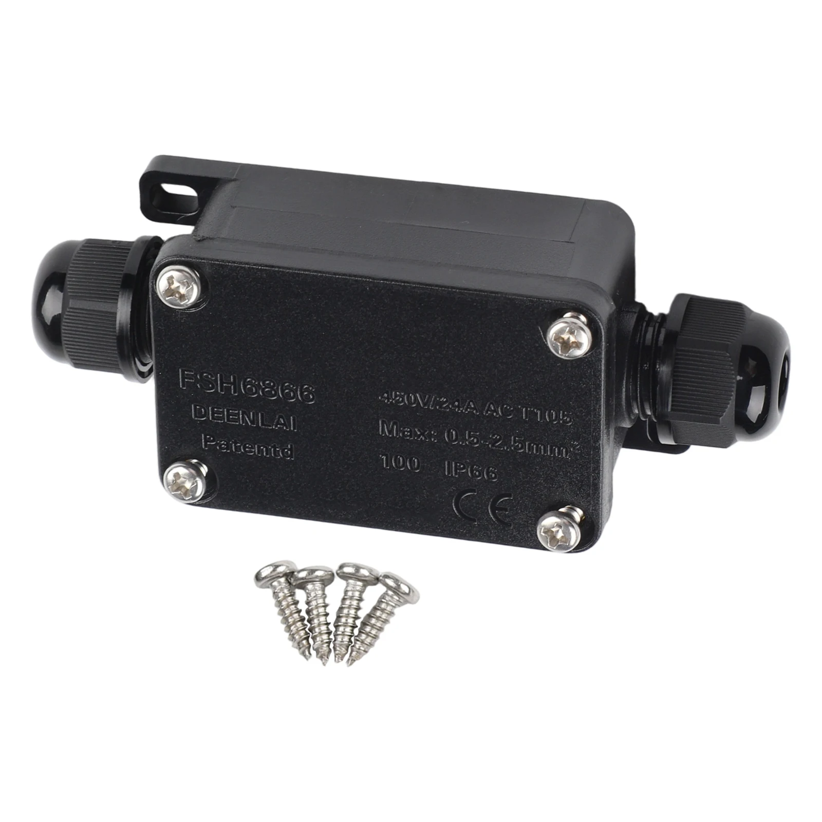 2 Port IP66 Sealed Junction Box for Outdoor Electrical Installations with Polycarbonate Body and Silicone Seal 240V