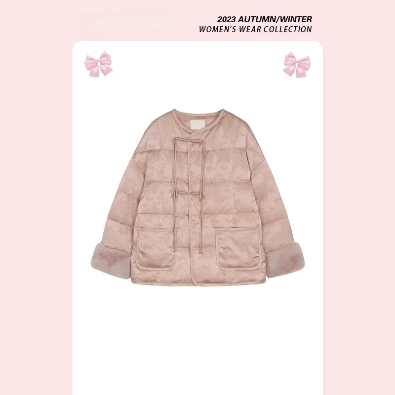 Nueva Chaqueta de Algodón con Mangas Abullonadas Estilo Chino Retro, Prenda Exterior de Moda Nacional Forever 21, Abrigo de Invierno de Manga Larga