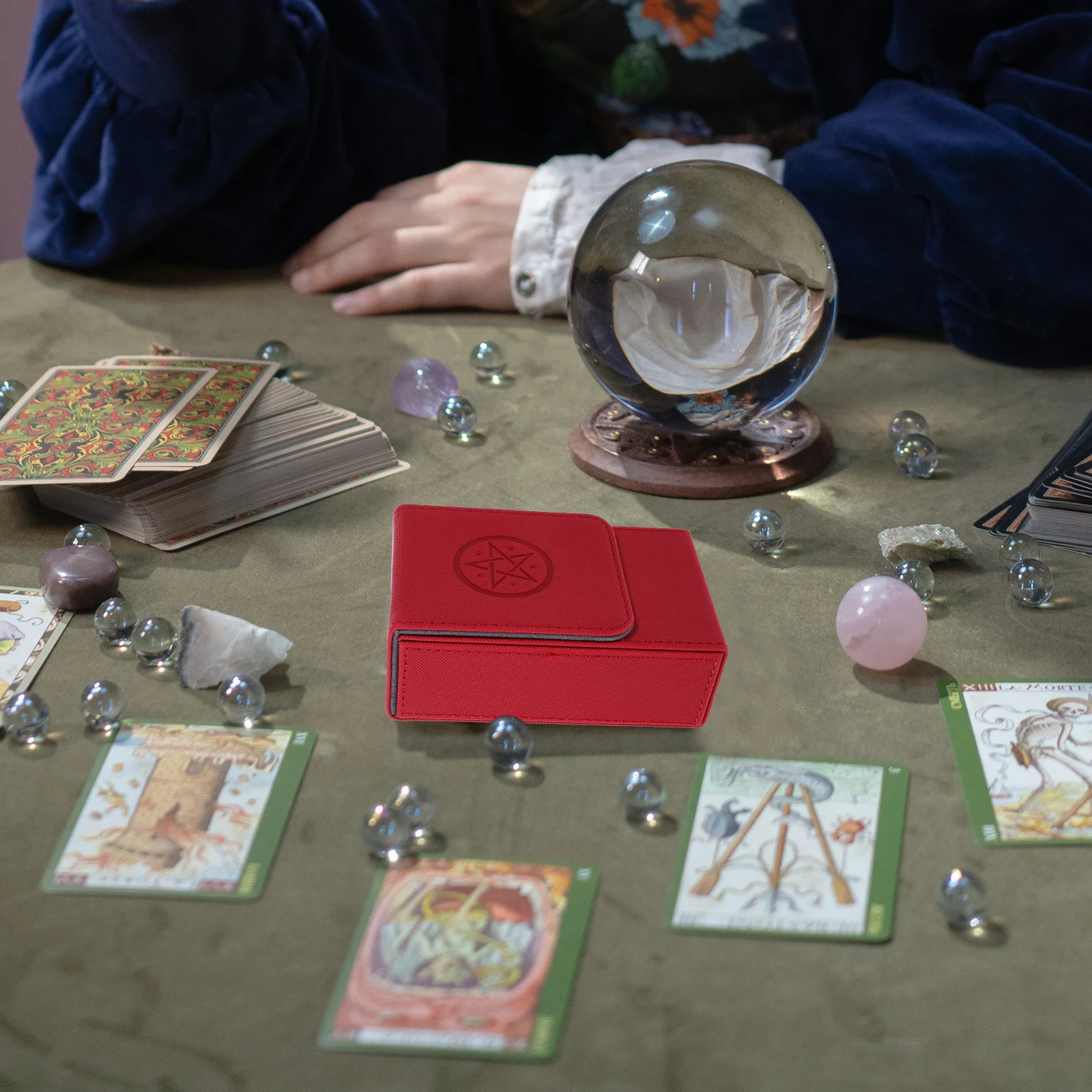 Paper Card Storage Box Portable Tarot Storage Container Waterproof Rectangular Holder For Diary Envelope Postcard Pu Case