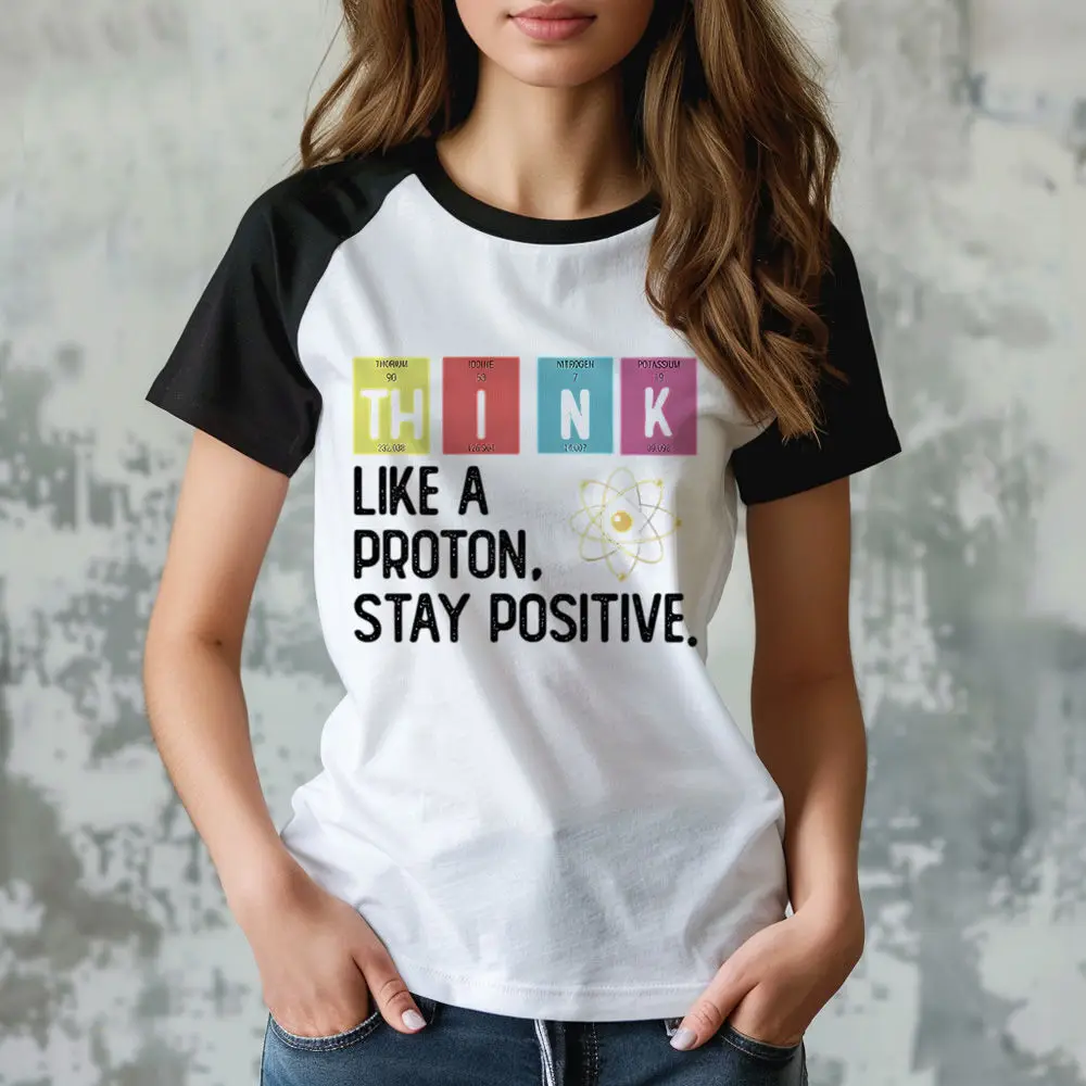 Think Like a Proton Stay Positive top tees female streetwear aesthetic t-shirt University Grunge 2000s streetwear Retro