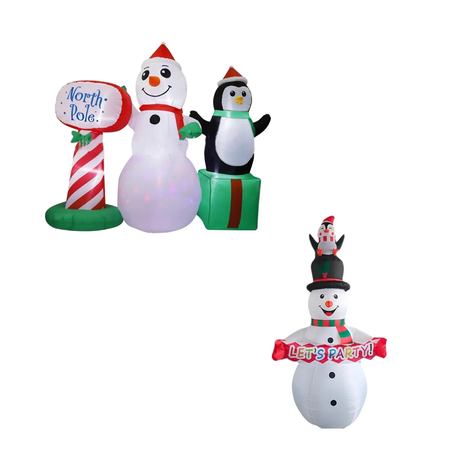 Inflatable Snowman Luminous Funny Ornament Props Christmas Decor Christmas Inflatables for Outside Holiday Patio Vacation Party