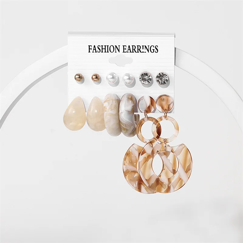 Earring sets beach holiday Flower earrings for women 2024 luxury acrylic ear ring set wholesale of earring accessories