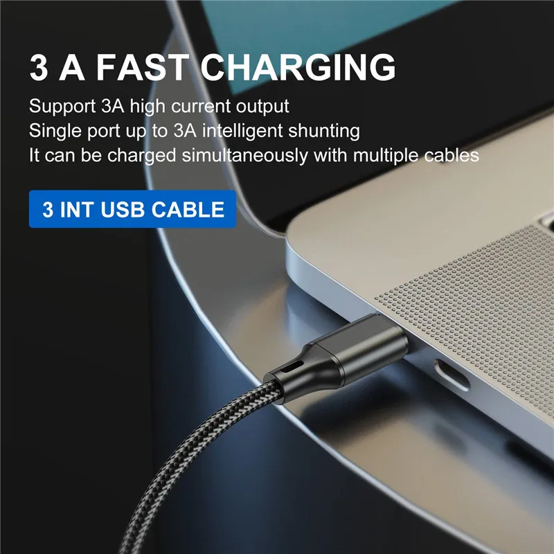 마이크로 USB C 타입 고속 충전기 충전 케이블, 멀티 USB 포트 충전 코드, 아이폰, 화웨이, 삼성 충전기 와이어, 3A, 3 인 1