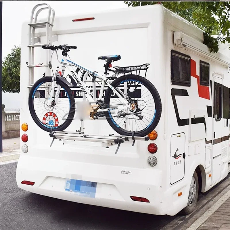 Bagażnik rowerowy dedykowany do kampera, tylny, dwupozycyjny, składany, tylny, pojedyncza rama, akcesoria do modyfikacji kampera.