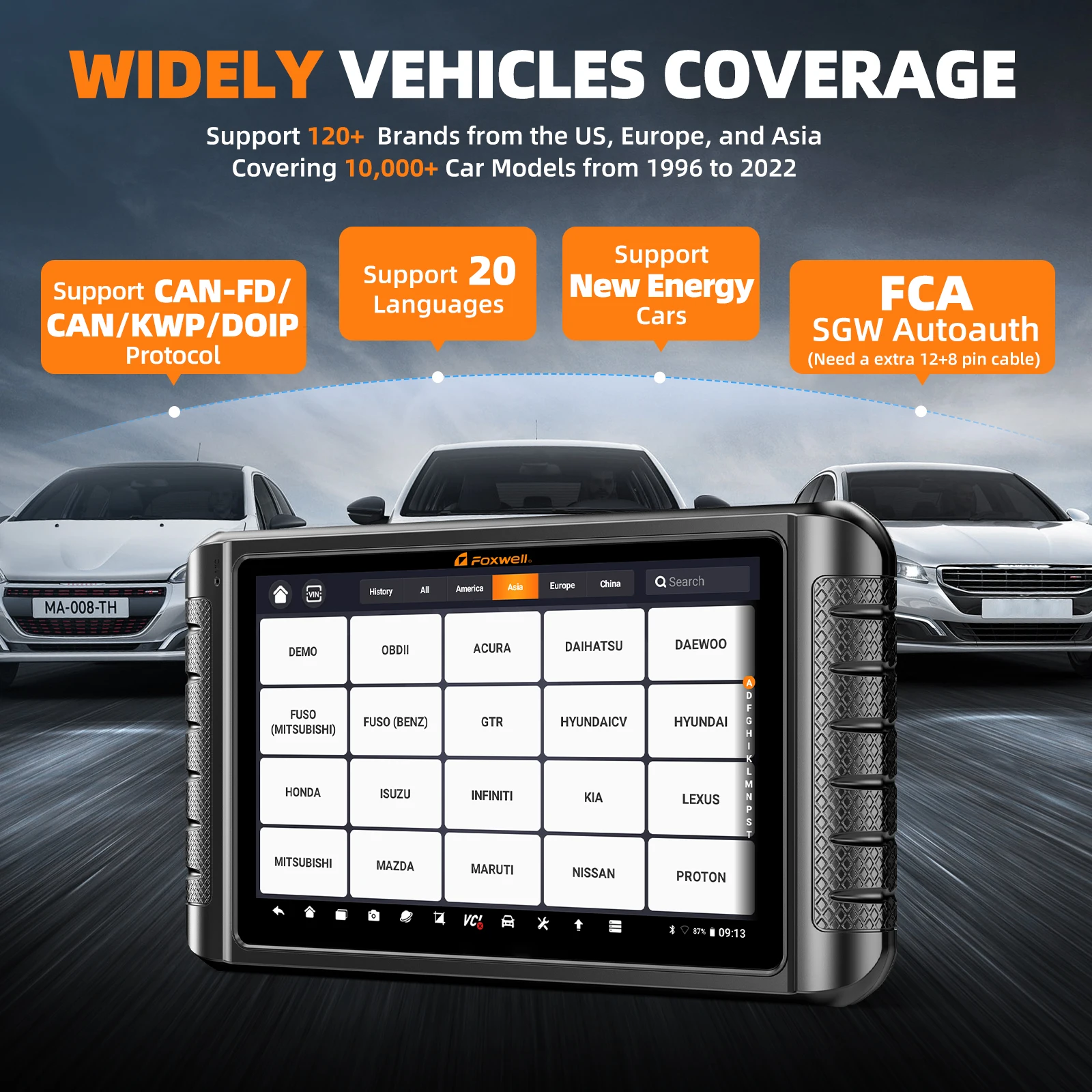 Foxwell 2023 버전 전문 ECU 코딩 액티브 테스트 스캐너, 35 리셋 OBD 진단 도구, 와이파이 무료 업데이트, NT1009 OBD2