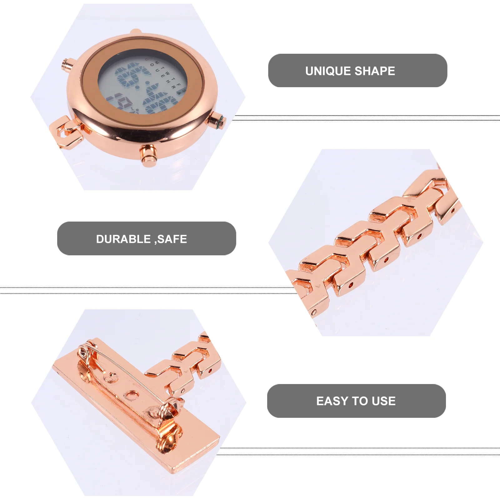 Table d'infirmière adaptée aux enfants, montre électronique, miroir porte-clés robuste, matériaux portables de qualité supérieure, verre de clôture, épinglette