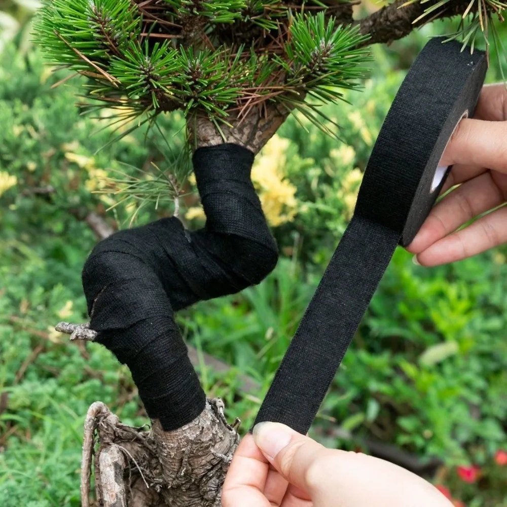 شريط نبات مخملي أسود مرطب للنباتات بوعاء مادة قوية قابلة للتمزيق يدويًا مثالية لأدوات البستنة لتصفيف بونساي