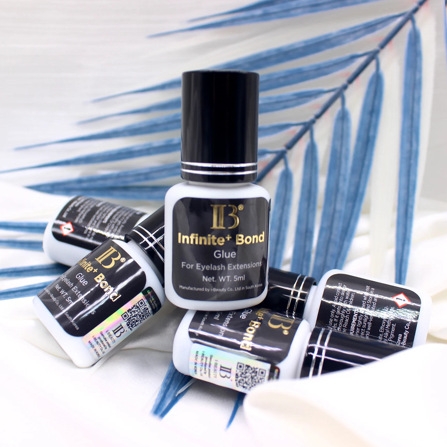 1 bottiglia IB IBeauty Colla infinita + legante per estensioni delle ciglia Colla nera Asciugatura rapida Negozio di bellezza Corea Forniture originali da 5 ml