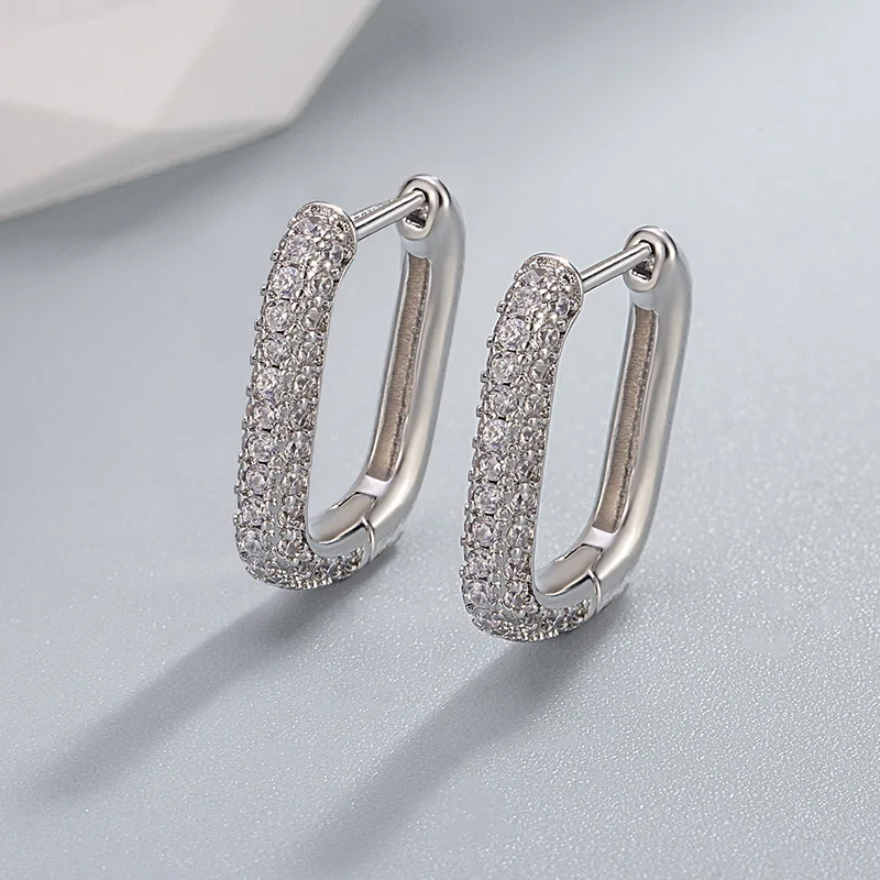 Diamond Embedded Geometric Ear Cuff Women's Elegant Simple Fashionable New Model High-End Feelings Ins Ear Jewelry