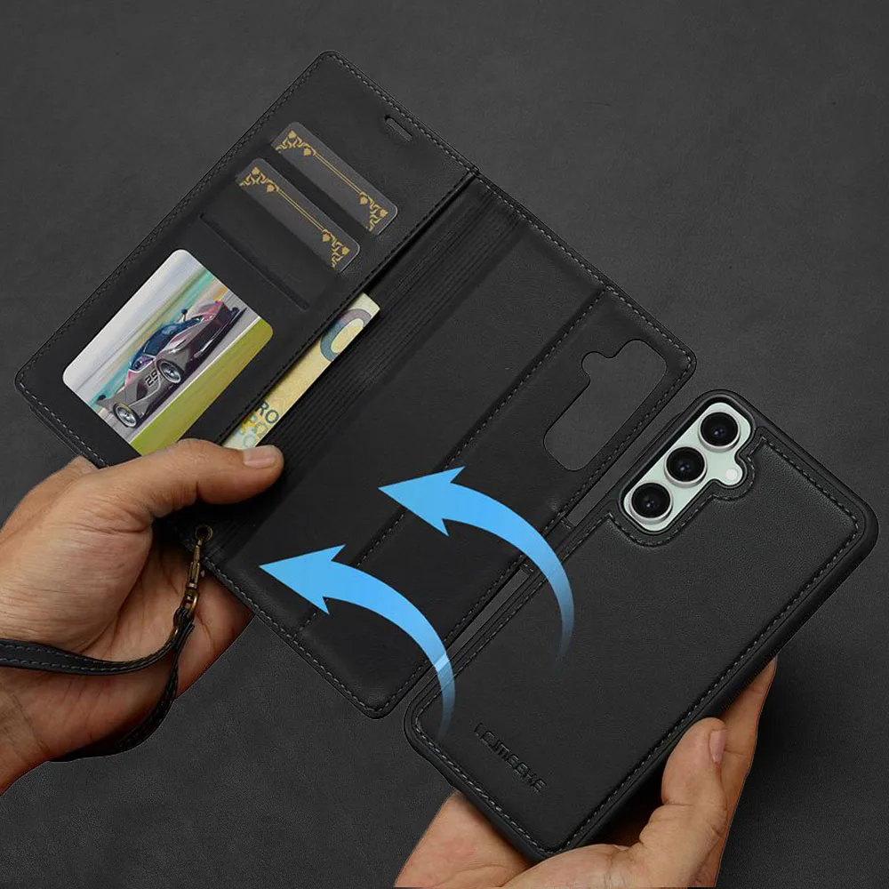 2 in 1 Wallet Case For Samsung Galaxy S21 FE Case Detachable Magnetic Back Cover For Samsung S21FE Luxury Phone Pocket