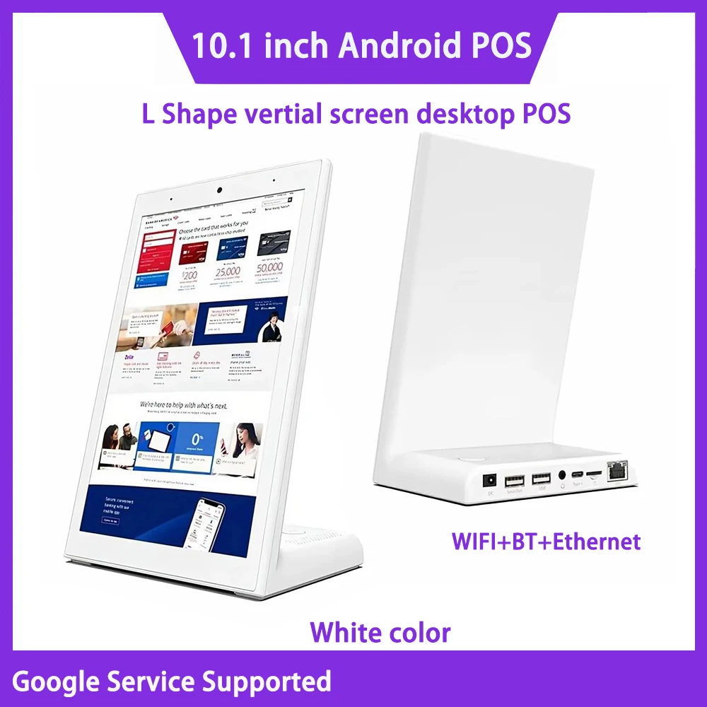 

10.1 Inch L-Shape Desktop Tablet Vertical Screen Kiosk Android 11 tablet Touch Screen Display Restaurant Customer Ordering POS