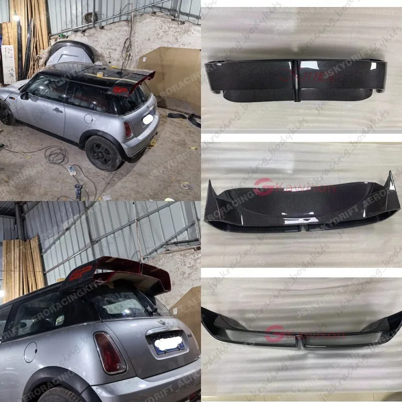 

Для Mini Cooper S R53 задний багажник, спойлер на крышу, обвесы из углеродного волокна