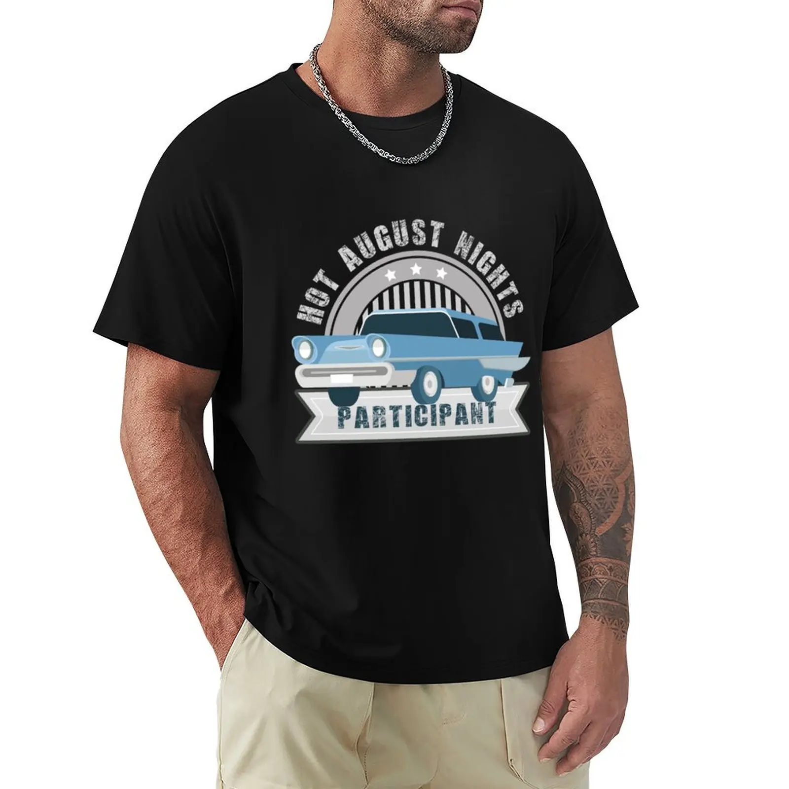 Participant Hot august nights T-Shirt Simple Line Art Print Tee