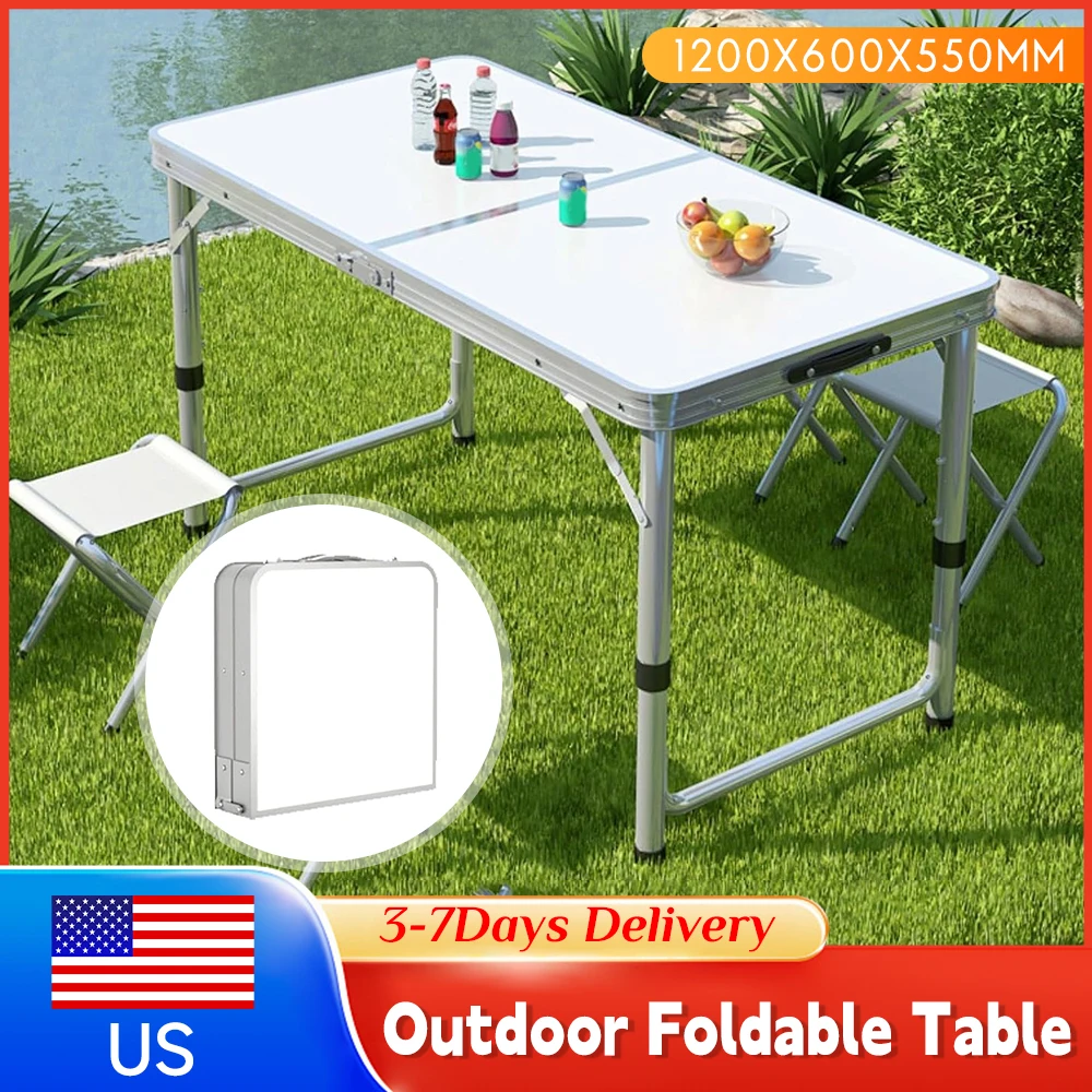 

Foldable Camping Table with Handle Lightweight Stainless Steel Picnic Desk for Outdoor Hike Patio Stall Camping Equipments ﻿
