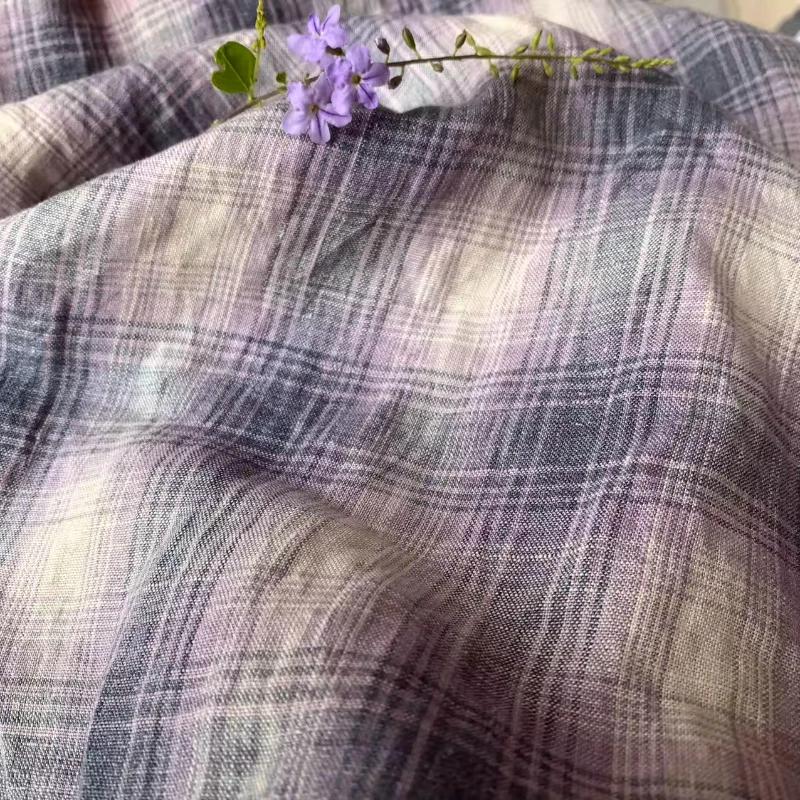 Purple Check Linen …