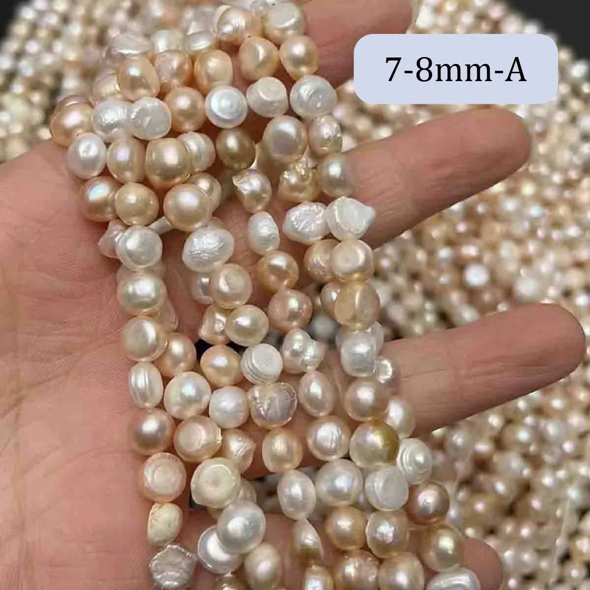 Eine 4,5–5,5 mm halbfertige natürliche Süßwasser-Barockperlen mit unregelmäßiger Form für die Schmuckherstellung, DIY-Halskette, Armband, Zubehör – Detail 12
