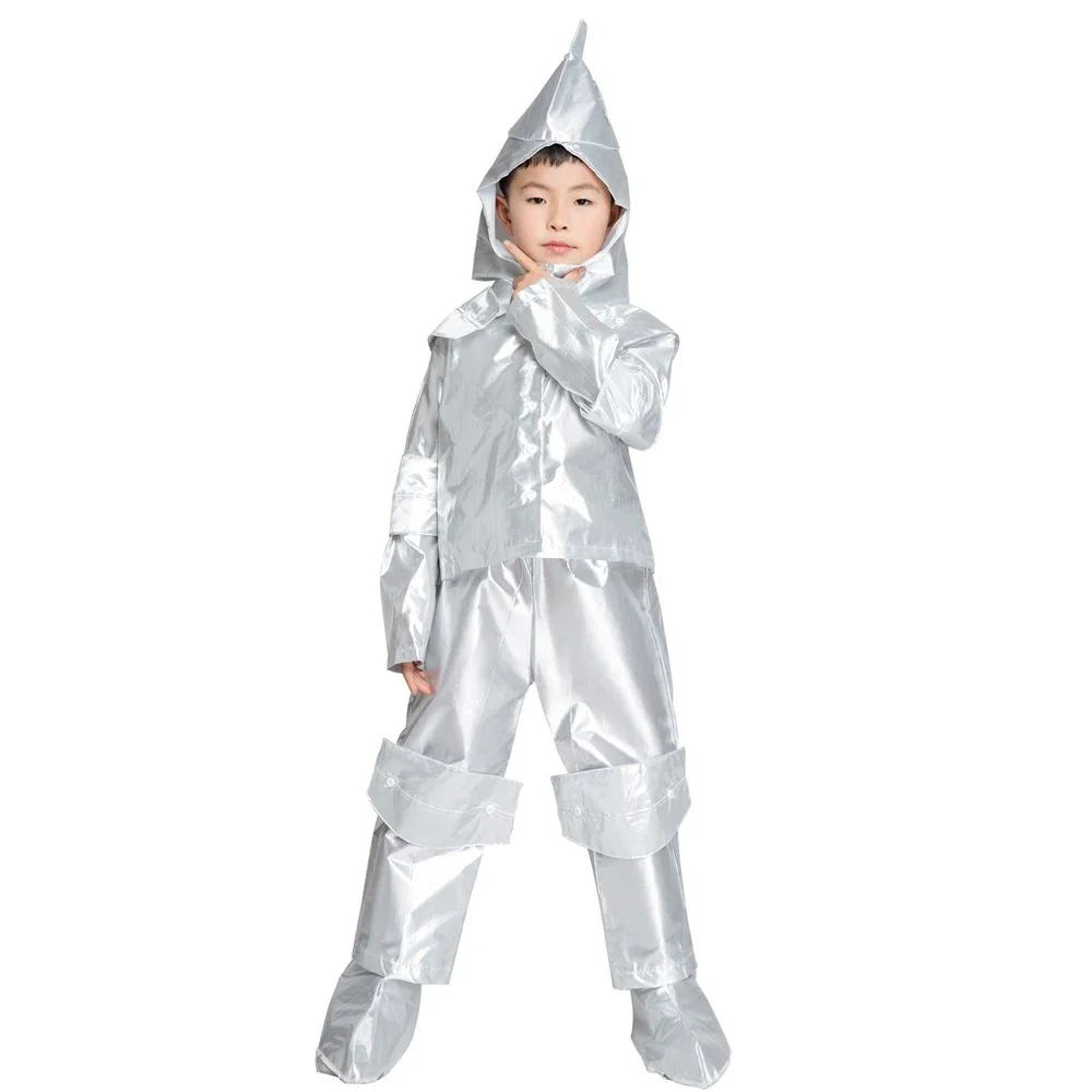 Child Tin Men Costume The Magician Wizard Of Oz Cosplay Father And Son's Outfit Suit TV Movie Fancy Party Clothing