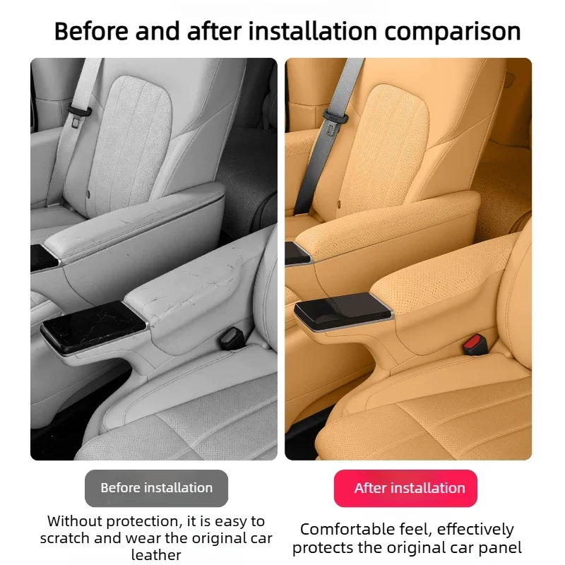 Perforated Breathable Second Row Seat Armrest Cover Anti-scratch Rear Armrest Protector Interior Accessories For VOYAH Dreamer