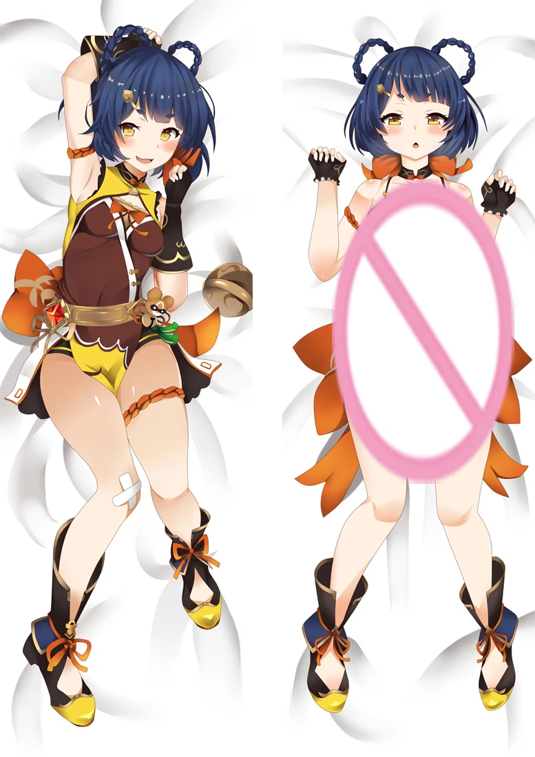 

2WAY/WT Genshin Impact Dakimakura Guoba Xiangling Cushion Cover Hugging Body Pillow Case Double-Sided Otaku Bedding Pillowcase