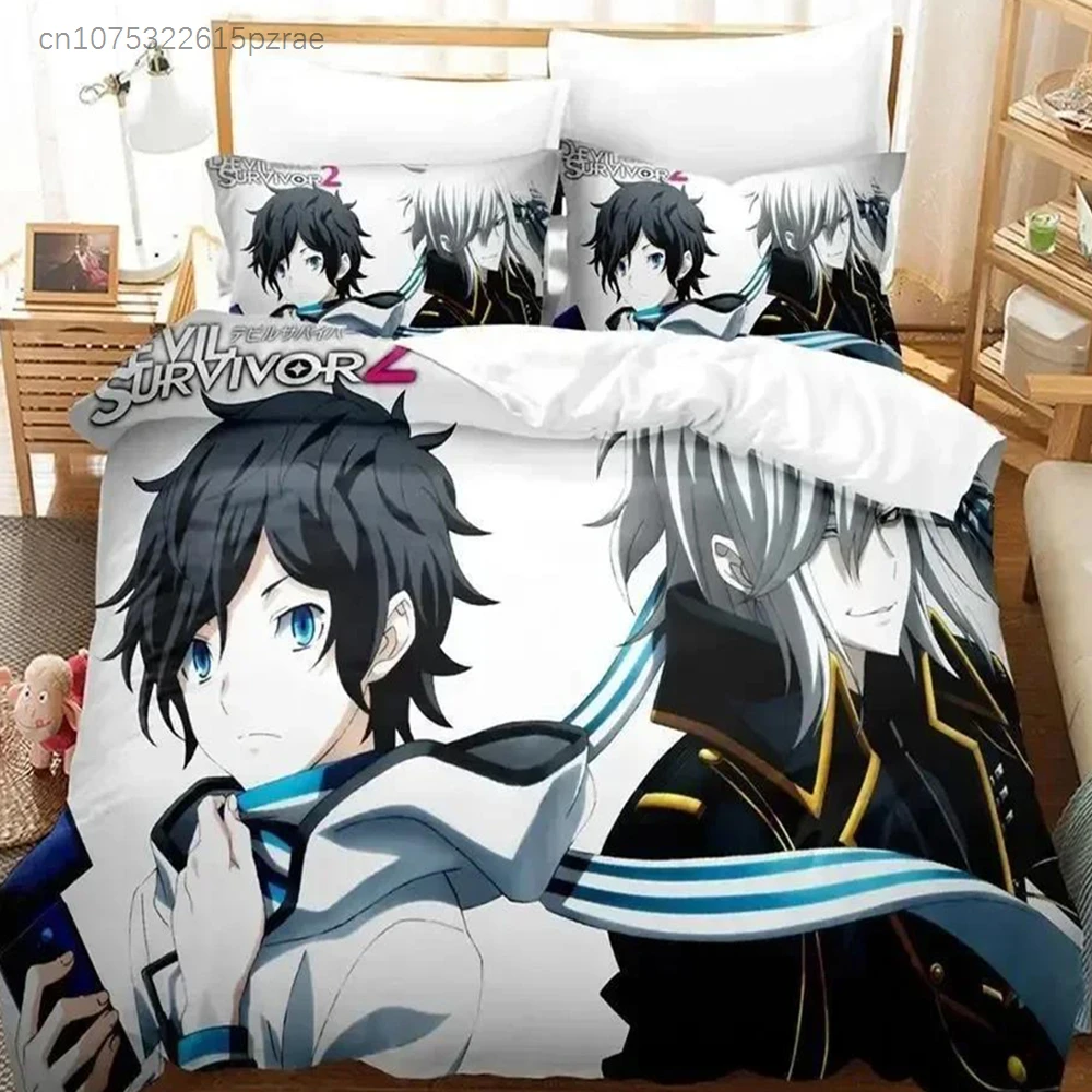 Fashion 3D Print Anime Devil Survivor 2 Bedding Set Printed With Pillowcase Bed Duvet Cover Soft Queen King Size Bedclothes Home