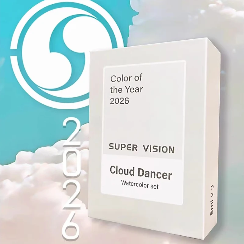 Super Vision 2022-2026 Pop Color Aquarellfarben-Set 3 Farben 8ML Natürliche Glimmer-Wasserfarben für Malerei Kunstbedarf