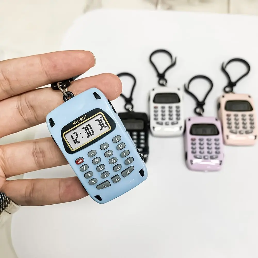 New Mini Electronic Calculator 8 Digits Display Lightweight Key Chain Multifunctional Creative Key Ring School