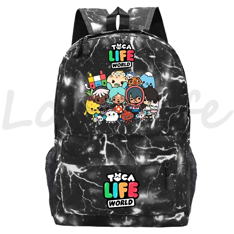 

Toca Life World Game Рюкзак для девочек Милый мультяшный рюкзак для книг Школьный рюкзак Женский рюкзак Toca Boca Рюкзак с принтом Детская сумка в стиле аниме Mochila
